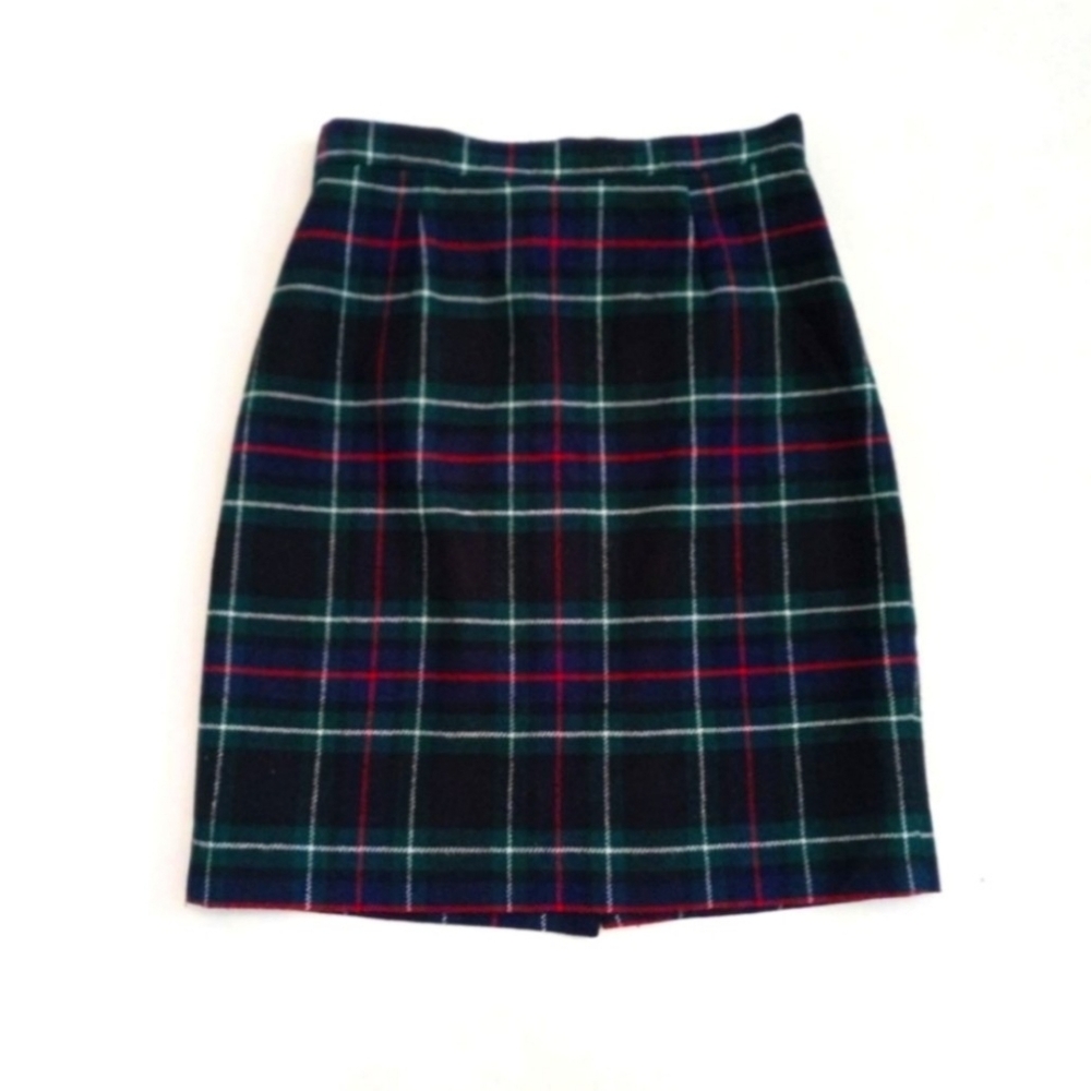 Danese Creations Vintage 1970s Wool Plaid Skirt